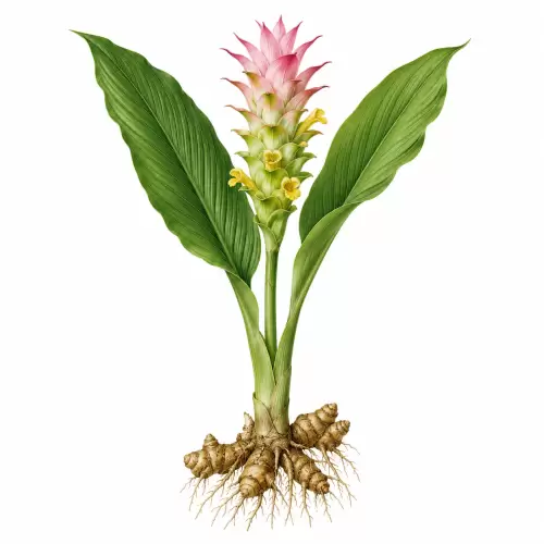 Botanical Illustration Curcuma heyneana Temu Giring