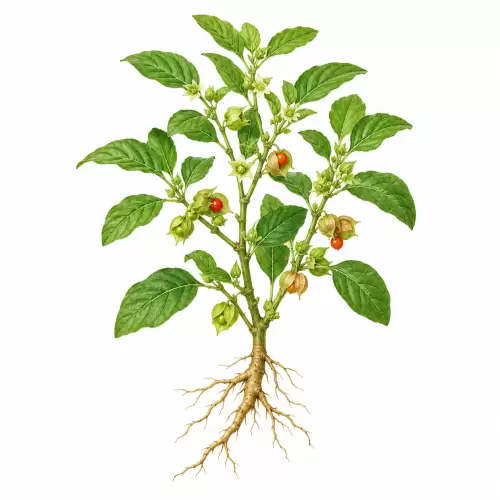 Botanical Illustration Ashwagandha (Withania somnifera) Ashwagandha