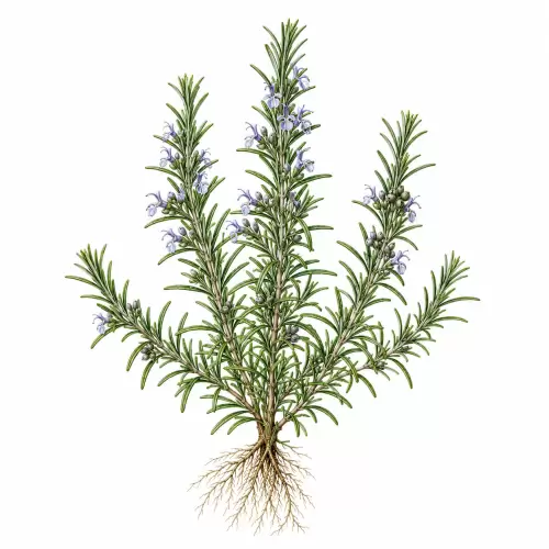 Botanical Illustration Rosemari (Salvia rosmarinus) Rosemari