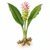 Botanical Illustration Curcuma heyneana Temu Giring