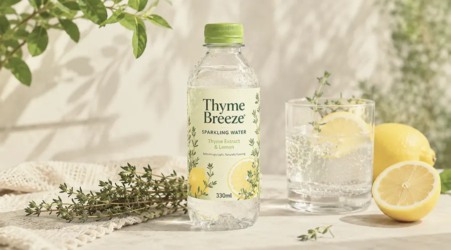 Konsep Produk Thyme Breeze Sparkling Water