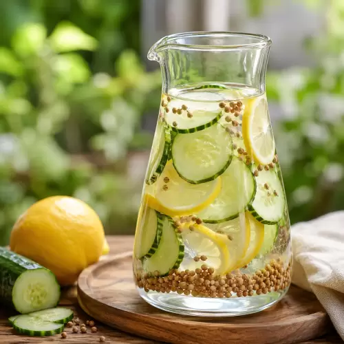 Infused Water Ketumbar Lemon Mentimun
