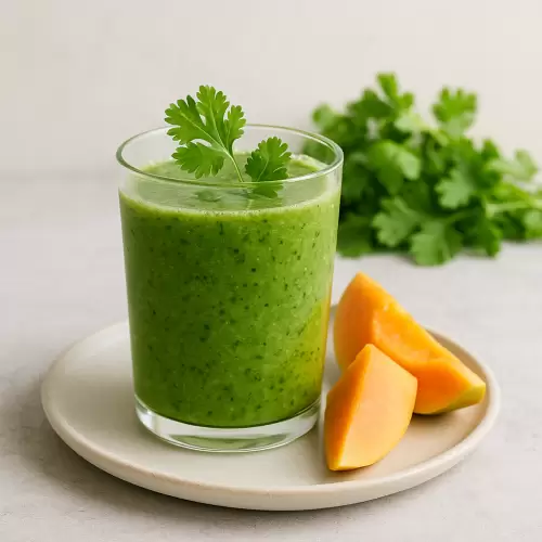 Smoothie Hijau Ketumbar Pepaya