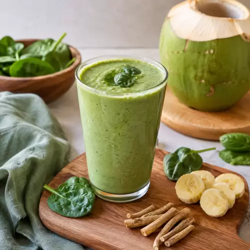 Green Adaptogenic Smoothie: Smoothie Bayam Ashwagandha